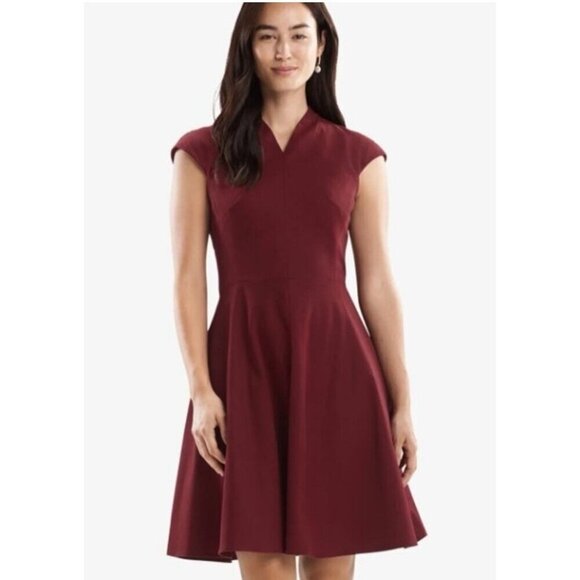 M.M. LaFleur Ruth A Line Wool Blend Dress Pinot Burgundy Women’s 4 EUC - Picture 1 of 11